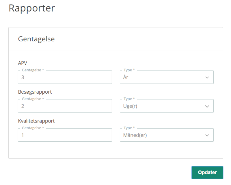 rapport-indstillinger